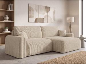 Rozkládací oboustranná sedací souprava do L NORDEN TILIA 250x140 cm, krémová