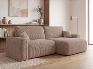Rozkládací oboustranná sedací souprava do L NORDEN TILIA 250x140 cm, světle hnědá