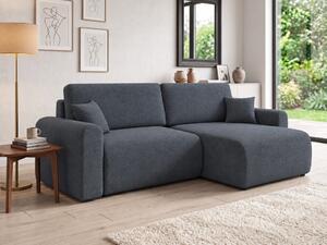 Rozkládací oboustranná sedací souprava do L NORDEN PAROS 250x140 cm, tmavě šedá