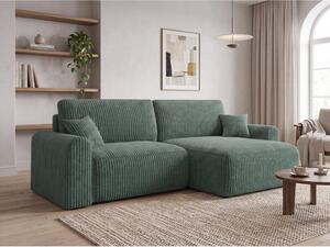 Rozkládací oboustranná sedací souprava do L NORDEN TILIA 250x140 cm, zelená