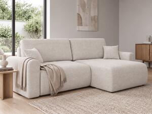 Rozkládací oboustranná sedací souprava do L NORDEN PAROS 250x140 cm, krémová