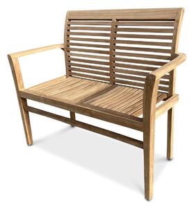 Stucking/New Zahradní stohovatelná lavice, 115 cm, teak, světle hnědá NOELA 3457090