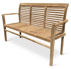 Stucking/New Zahradní stohovatelná lavice, 150 cm, teak, světle hnědá NOELA 3457455