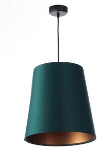TEXTILO Závěsné moderní osvětlení BELL, 1xE27, 40W, zelené, měděné 070-204