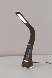 NIPEKO Stolní multifunkční stmívatelná LED lampa s displayem, 5W, hnědá 9900042