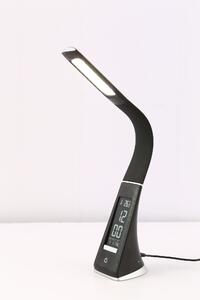 NIPEKO Stolní multifunkční stmívatelná LED lampa s displayem, 5W, černá 9900041