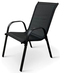 Ramada Zahradní stohovatelná židle, ocel/textil, černá NOELA 34570101