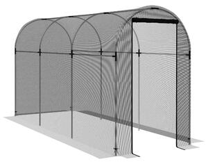 Outsunny Ochranná Síť Proti Hmyzu 1,2 x 3,6 m Zahradní Síť s Dveřmi, Stan na Ochranu Rostlin, Ochranná Síť Proti Škodcům s Ocelovým Rámem, Pro Zahradu