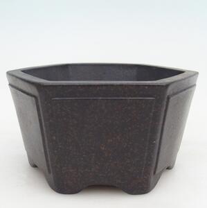 E-bonsai Keramická bonsai miska 13 x 12 x 7 cm hnědookrová