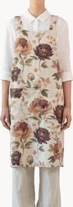 Lněná zástěra's křížovými zády Vintage Roses