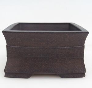 E-bonsai Keramická bonsai miska 12 x 12 x 6,5 cm hnědookrová