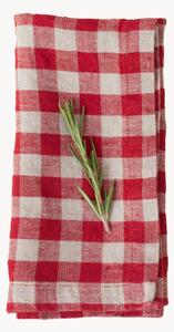 Sada lněných ubrousků Red Gingham, 2 díly