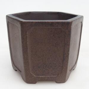 E-bonsai Keramická bonsai miska 11 x 10 x 8,5 cm hnědookrová