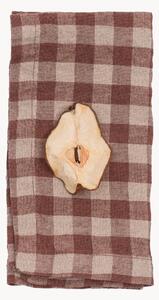 Sada lněných ubrousků Chocolate Gingham, 2 díly