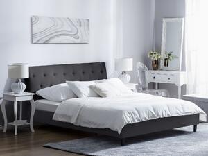Tmavě šedá čalouněná postel Chesterfield 160x200 cm SAVERNE