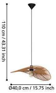Eglo 31991 - Lustr na lanku SIRUELA 1xE27/42W/230V 56 cm hnědá/černá