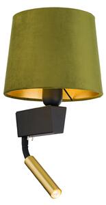 NOWODVORSKI Nástěnná moderní lampa s LED čtecím ramenem CHILLIN, 1xE27, 40W, zelená, zlatá 8214