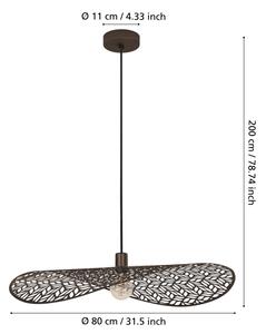 Eglo 44167 - Lustr na lanku SWABY 1xE27/60W/230V pr. 80 cm bronzová