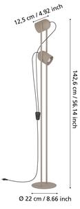 Eglo 44166 - Stojací lampa TILSTON 2xE14/8W/230V béžová