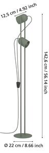 Eglo 44137 - Stojací lampa TILSTON 2xE14/8W/230V zelená