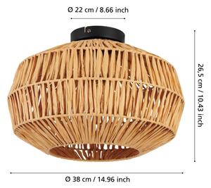 Eglo 44142 - Stropní svítidlo SHELDON 1xE27/40W/230V hnědá