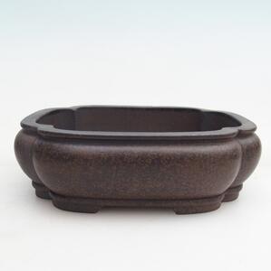 E-bonsai Keramická bonsai miska 14 x 11 x 4,5 cm hnědookrová