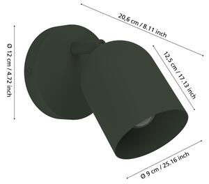 Eglo 44132 - Nástěnné bodové svítidlo TILSTON 1xE14/40W/230V zelená