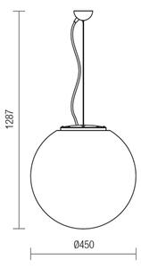 Redo 9975 Baloo, venkovní závěsné svítidlo, kulatý bílý polyetylén, 1xE27 max 23W, průměr 45cm, IP44