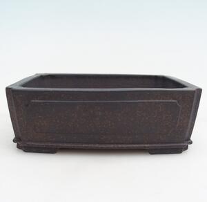 E-bonsai Keramická bonsai miska 15 x 11,5 x 5 cm hnědookrová