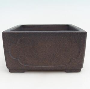 E-bonsai Keramická bonsai miska 12,5 x 12,5 x 6,5 cm hnědookrová