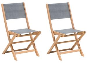 Sada dvou dřevěných záhradních židlí CESANA, barva tmavě šedá
