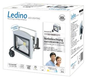 Ledino LED reflektor Benrath NB, nouzové osvětlení s dobíjecí baterií, Hliník / šedá / zinek, Hliník