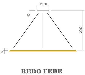 LED kruhové světlo Redo FEBE 01-2877/ LED 62W/3000K-4000K