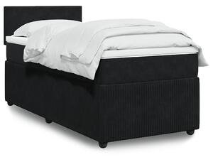 Box spring postel s matrací černá 80 x 200 cm samet 3287586