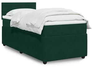 Box spring postel s matrací tmavě zelená 80 x 200 cm samet 3287593