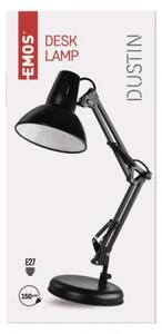 EMOS Stolní retro lampa DUSTIN, 1xE27, 25W, černá Z7612B