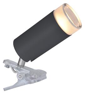 LUTEC Flexibilní stmívatelná LED chytrá lampa KLIPA s klipem a RGB funkcí, GU10, 4,7W, černá 8505401012
