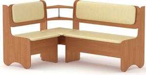 Rohová lavice SOFIA (Barva dřeva: olše, Materiál potahu: vinyl - slonová kost)