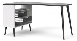 Retro psací stůl Oslo 75450 bílý/černý mat - TVI