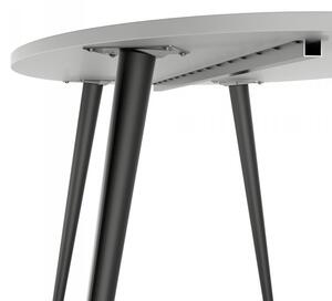 Retro jídelní stůl oválný Oslo 75397 bílý/černé nohy - TVI