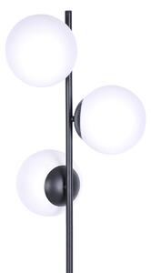 KEJO Jedinečná stylová stojací lampa TAMBO s dekorací z juty, 3xE27, 40W, černobílá K-4956