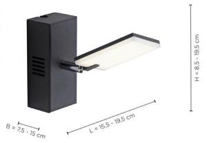 PAUL NEUHAUS PURE-MIRA, LED nástěnné svítidlo, černá, stmívatelné, CCT 2700-5000K