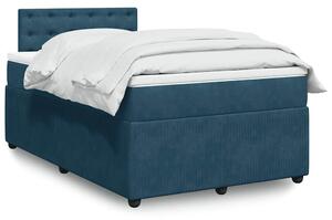 Box spring postel s matrací modrá 120 x 190 cm samet 3287702