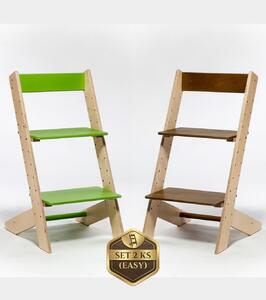 Lucas Wood Style - rostoucí židle EASY LINE zvýhodněný set 2 ks - zelená + kaštan