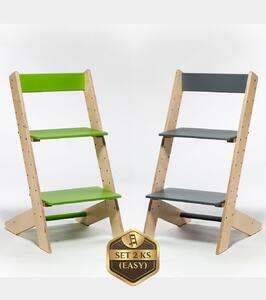 Lucas Wood Style - rostoucí židle EASY LINE zvýhodněný set 2 ks - zelená + šedá