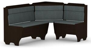Rohová lavice KORSIKA (Barva dřeva: wenge, Materiál potahu: vinyl - šedá)