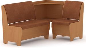 Rohová lavice MARSEI (Barva dřeva: buk, Materiál potahu: vinyl - červená)