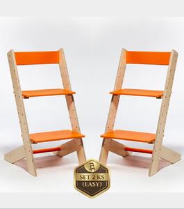 Lucas Wood Style - rostoucí židle EASY LINE zvýhodněný set 2 ks - oranžová + oranžová