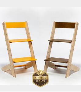 Lucas Wood Style - rostoucí židle EASY LINE zvýhodněný set 2 ks - žlutá + kaštan