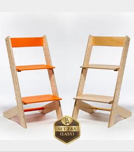 Lucas Wood Style - rostoucí židle EASY LINE zvýhodněný set 2 ks - oranžová + přírodní